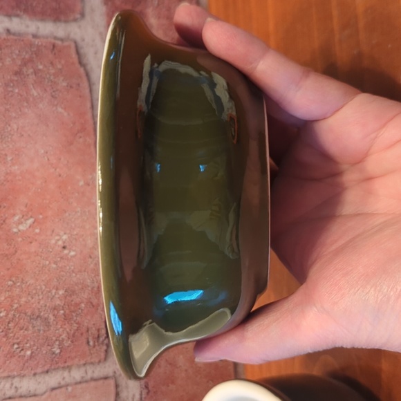 Vintage Hall dark green bowl and custard cup - Picture 7 of 9